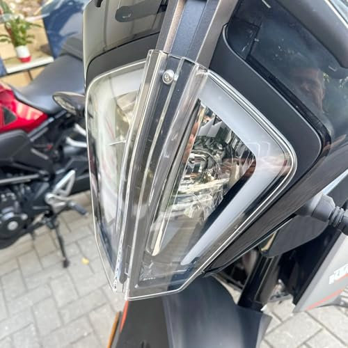 Lorababer Motorrad Frontscheinwerferschutz Scheinwerferglas Schutzabdeckung Kompatibel mit 390 790 Adventure ADV 890 Adventure/S/R 2019 2020 2021 2022 Scheinwerferabdeckung (Klar)