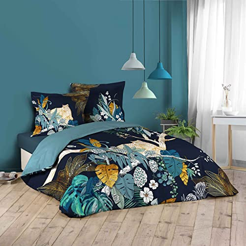 Parure de lit 1644473 Douceur d'intérieur, Parure 3 pièces 260 x 240 Cm, 100% Coton, Mistic, Multicolore