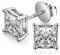 Boucle D'oreille Homme Argent Pour Femmes Hommes Boucles D'oreilles Diamant Carré Clous D'oreille Or Blanc