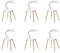GrandCA HOME Lot de 6 Chaises de Salle à Manger, Chaises de Cuisine, Design Creux Sculpté avec Dossier, Pieds en Métal de Couleur Naturelle d'origine, Blanc