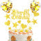 DKBT Personalised Cake Decorations 60th Happy Birthday Cake Toppers Glitter Cupcake Topper for Girls Boys Party Supplies for Gold Theme Birthday Party Anniversary