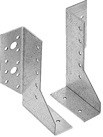 BRESKO Balkenschuh 2-teilig Holzverbinder Balkenträger Holzbalken-Träger Holzträger verzinkt 1 Paar (links + rechts) (50x140x75 mm)