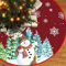Weihnachtsbaum Decke 120cm, Dunkelrot Weihnachtsbaum Rock mit Schneemann & Schneeflocke, Polyester Weihnachtsbaumdecke Christbaumdecke Tannenbaumdecke für Weihnachten Party Winterferien Dekoration