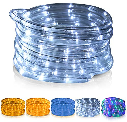 SWANEW LED Lichterschlauch, 10M 240 LEDs lichtschlauch Lichterkette außen, IP20 Wasserfest Led Schlauch außen, Garten-Party-Festbeleuchtung (kaltweiß