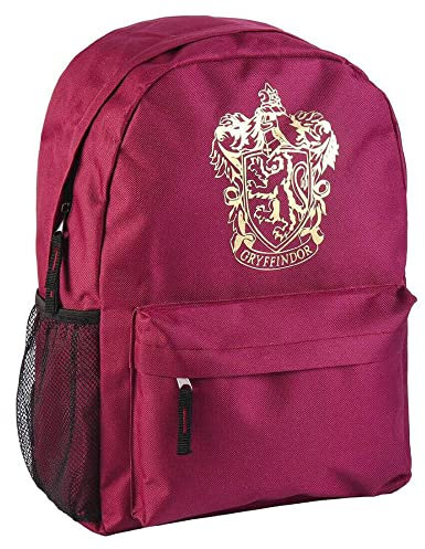 Harry Potter Rucksack, Gryffindor, Rucksack, Freizeit, Schule, Fitnessstudio, 29 x 13 x 41 cm, bordeaux, 29 x 13 x 41 cm