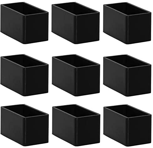 NWRYSM 24 Pcs Chaise Casquettes Pieds Embout Pied De Chaise Rectangulaire Protection Pied De Chaise Noir Pieds De Chaise Caoutchouc pour Protéger Le Sol des Rayures Et du Bruit(Size:15 * 30)