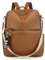 Suweir Rucksack Damen Klein - 2 in 1 Rucksacktasche Damen Leder PU Schultertasche Schulrucksack Wasserdicht Lederrucksack Anti Diebstahl Rucksack Tagesrucksack für Reisen, Arbeit, Schule (Braun)