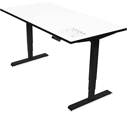 Ergotopia Desktopia Draw höhenverstellbarer Schreibtisch mit Whiteboard Platte - Beschreibbarer Schreibtisch höhenverstellbar mit OLED Display & Smarter Erinnerungsfunktion