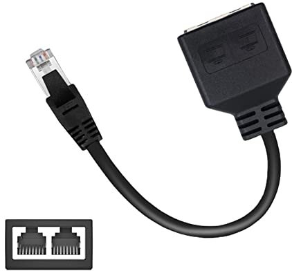 Jaimela RJ45 Splitter Adapter Kabel, LAN Ethernet Kabel Extender Netzwerk Adapter Stecker, für Ethernet Cat 5/6/7 LAN Ethernet Kabel Extender Surfen gleichzeitig (1 auf 2)
