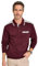 Pegasus Men's Long-Sleeve Lightweight Super Soft Fleece Polo Collar Sweatshirt Burgundy 46-48