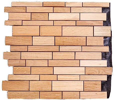 Holzmosaik Kitzbühel Wandpaneele Eiche Echtholz hochwertige Wandverkleidung 3D Optik (30 x 33 x 0,6mm) 10 Stk/0,99m² per Pack. (Eiche natur)