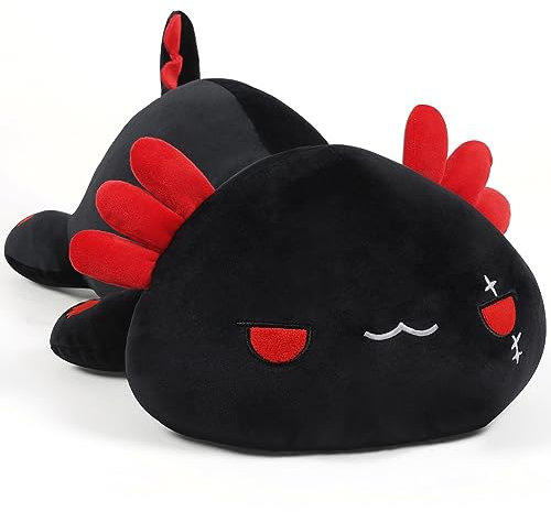SNOWOLF Nette Axolotl Plüsch Umarmung Kissen Gefüllte Tiere Spielzeug, Kawaii Plüsch Spielzeug Super Soft Cartoon Wurf Kissen für Mädchen für Jungen Brithday Geschenk (30cm, Schwarz)