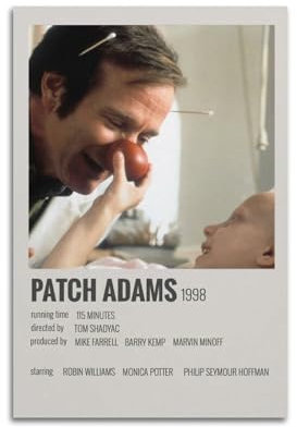 Terp Patch Adams Poster, Wandkunst, Filme und Musik, Poster, Geschenk für Freunde, Schlafzimmer, Wohnzimmer, Dekoration, modern, ästhetisch, 30 x 45 cm, ungerahmt