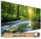 TRIOSK Sichtschutz Garten Dekoration Plane groß mit Natur Motiv Wald Bach Wasser Baum Motivbanner Blickdicht für Terrasse Zaun Gartenzaun Gartenposter PVC Zaunblende 340x173 cm