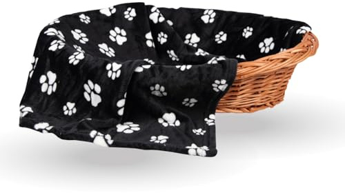 Bestlivings Haustierdecke Flanell (70x100cm) ÖKO-Tex - Hundedecke Katzendecke Kuscheldecke für Hund, Katze, Flanelldecke - Tierdecke mit Pfotenmotiv