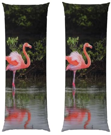 FROON Zwei Flamingos Premium-Kissenbezug, lang, rechteckig, weich und langlebig, für personalisierte Heimdekor-Geschenke
