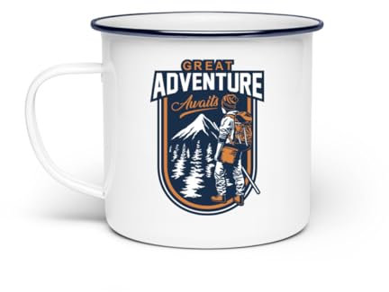 Great Adventure Awaits - Taza esmaltada (talla única), color blanco