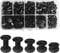 SHSMPXOY 100 Juegos Remaches Tornillo de Encuadernacion,M5*4/6/8/10/12mm Tornillos de Chicago,Remaches de Tornillo Remaches Para Cuero Reparación para Bolsos, Libros, Collares,Correas (Negro mate)