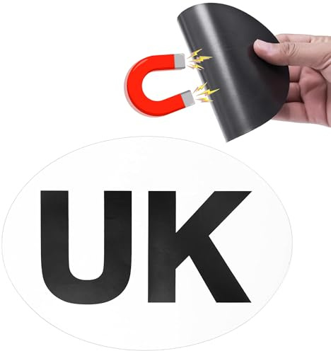 Magnetic UK Car Stickers for Europe | 178mm x 133mm UK Car Magnet Badge for Driving Abroad | Waterproof & Easy to Attach UK Sign for Cars, Vans & Trucks | Tear-Resistant UK Magnetic Car Sticker