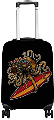 hihihihihihihihi Gepäckabdeckung, Spandex, Reiseschutz, urbaner Stil, modern, Basketball, Sport, waschbar, Größe S, 45,7 - 50,8 cm, Oktopus-Surf-Boombox im Vintage-Stil, XL