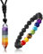 Landrain Armband Echte Steine, Lavastein Armband mit Kette, Armbänder