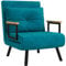HOMCOM Schlafsofa mit verstellbarer Rückenlehne in 5 Stufen, Einzelnes klappbares Schlafsofa mit Kissen für das Wohnzimmer, aus gepolstertem Stoff, Stahl und Holz, 63x73x81 cm, Dunkelblau