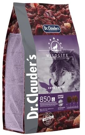 DR.CLAUDER’S - Wildlife | Natürliches Trockenfutter mit Omega-Fettsäuren und Mineralien für ausgewachsene Hunde. Getreidefreies Alleinfutter im Beutel ohne Konservierungsstoffe | 350g Ente