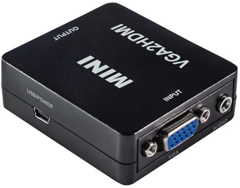 MAXTRACK VGA zu HDMI Konverter CS40L - Full HD 1080p/60Hz Adapter, Plug & Play, Kompatibel mit PC/Laptop, Projektor, Monitor, inkl. USB Stromkabel