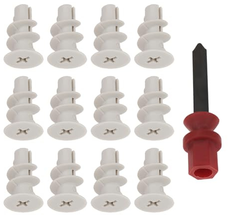 EMSea Lot de 250 chevilles auto-perceuses en nylon pour plaques de plâtre, chevilles de cloison sèche, diamètre 5–6 mm, pour meubles, étagères avec outils