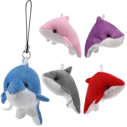 KONTONTY 5St Spielzeug Plüsch Delphin Schlüsselanhänger Plüsch Delphin Plüschtier Stoff Senger Kuscheltier Der Luftballon Glubschi Schlüsselanhänger Dolphin
