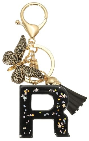 PATIKIL Porte-Clés Alphabets Initiale, Porte-Clés Mignon en Résine, Breloques Lettre à Pendentif Charme pour Femmes Porte-Monnaie Sac à Main Clef Voiture