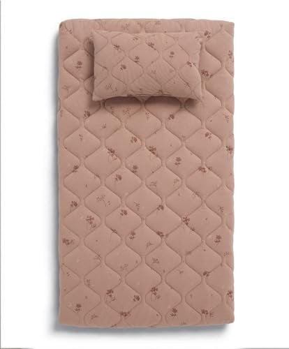 Mamas & Papas Colchón cambiador de pañales de lujo para bebé con funda lavable a máquina, inserto de toalla extraíble y almohada desmontable, flor silvestre