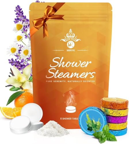Shower Steamers Lot de 6 bombes de douche pour l'aromathérapie pour femme, cadeau d'anniversaire, cadeau de Saint-Valentin pour la nuit, le spa à la maison, les soins personnels, cadeaux de relaxation