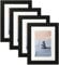 katmerio Bilderrahmen, Schwarze Bilderrahmen 4er-Set, 10 x 15 cm Fotorahmen mit Acrylglas Portraitrahmen zum Stellen und Hängen- Wand- oder Tischaufsteller