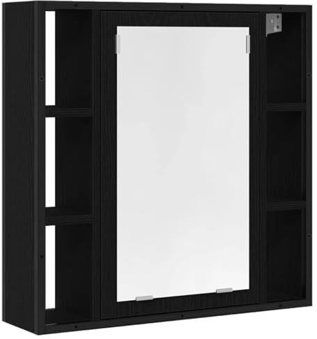vidaXL Badezimmer-Spiegelschrank Schwarze Eiche 60 x 16 x 60 cm