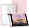 BQDIYOO Coque pour iPad 9e/8e/7e Générations 10.2 (2021/2020/2019), avec Support Pencil et Dos Rigide Transparent pour iPad 9/8/7 Fonction Réveil/Sommeil Automatique, Rose