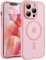 TOCOL Magnetic for iPhone 13 Pro Case 6.1-Inch, Fit for MagSafe, Upgraded [Full Camera Protection], [14FT Military Grade Drop Tested] Shockproof Slim Translucent Matte Back Phone Cover (Light Pink)