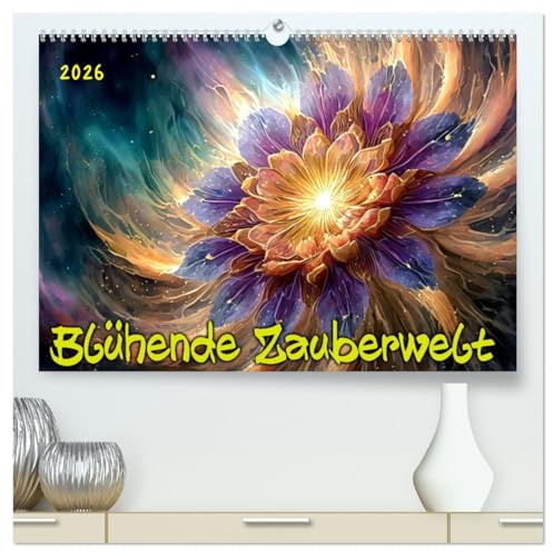 Blühende Zauberwelt (hochwertiger Premium Wandkalender 2026 DIN A2 quer), Kunstdruck in Hochglanz: Großansichten der Farbenpracht von Blütenköpfen (CALVENDO Natur)