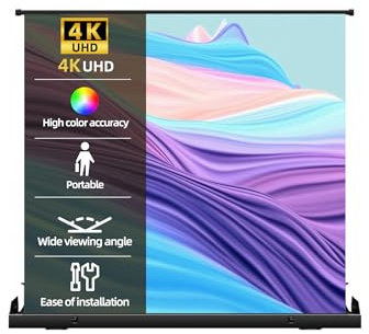 Portable Non-Tension ALR Manual Pull Up Projector Screen,178°Viewing Angle Movie Screen,Outdoor Projector Screen Wrinkle-Free Design for Backyard Movie Night(100 in/16:9)