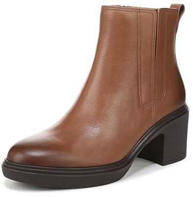 Vionic Womens Savannah Heeled Ankle Boots with Arch Support Hazelnut Leather UK 4 Wide Fit