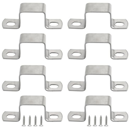 Abrazaderas cuadradas de acero inoxidable 304 con tornillos, paquete de 8 abrazaderas de tubo de 40 x 40 mm en forma de U