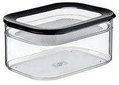 Mepal Fridge box 2 pcs Modula Fridge storage box with lid, Suitable for storing meat products and cheese Kitchen Storage & Fridge Organizer 550 + 2000 ml, Black