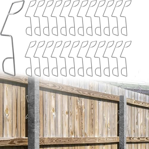 25/50Pcs Fence Panel Grips Clips Stainless Steel Fence Panel Wedges Garden Post Mounting Clamps for Stop Fence Panels Rattling Garden Wind Protector (50PCS)