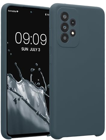 kwmobile Hülle kompatibel mit Samsung Galaxy A52 / 5G / A52s 5G - Hülle Silikon gummiert - Handyhülle - Handy Case in Dunkler Schiefer