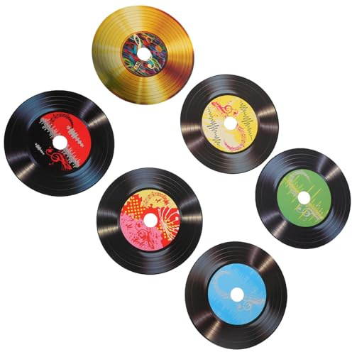 Anneome 30 Blatt Teiliges Vinyl schallplatten Wandsticker Langlebige Abziehbare Wandtattoos für Wohnzimmer Bar und Musikparty Vintage Wanddeko Selbstklebende Schallplatten Wandkunst