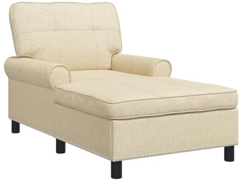 vidaXL Lounge-Liege Creme Stoff 91 x 157 x 91 cm