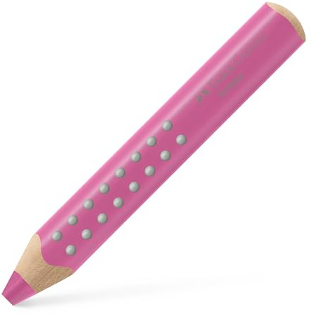 Faber-Castell - Buntstift Grippy Bonbonrosa 3-in-1 Malstift | Dicker Farbstift für Kleinkinder, ergonomischer Jumbo Buntstift mit Grip-Noppen, leicht abwaschbar