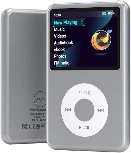 Mp3 Player with Bluetooth Y1 Portable Music Digital Players Supports Playlist Audiobook Video Nice Gadget for Kids Silver