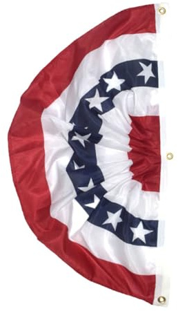 jojofuny Guirlande de Fanions Drapeau Américain en Polyester Léger et Portable Forme Semi-circulaire pour Décorations Patriotiques et Fêtes en Extérieur