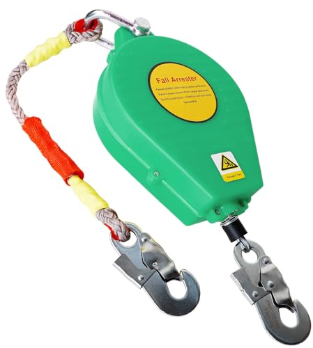 Aocay Höhensicherungsgerät Absturzsicherung 3m/5m/7m/10m/15m/20m(Grün,20m) | Auffanggurt Absturzsicherung Dachdecker 150kg, Fallstop Absturzsicherung Einziehbar für Dacharbeiten und Höhenarbeiten